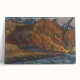 Modern Wall Art: Autumn River Valley with Vibrant Seasonal Colors