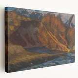 Modern Wall Art: Autumn River Valley with Vibrant Seasonal Colors