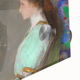 Modern Wall Art: Portrait with Vibrant Floral Surroundings in Soft Hues