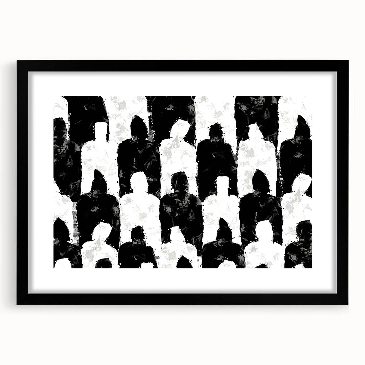 Customizable Bedroom Wall Art – Abstract Black & White Silhouettes