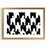Customizable Bedroom Wall Art – Abstract Black & White Silhouettes