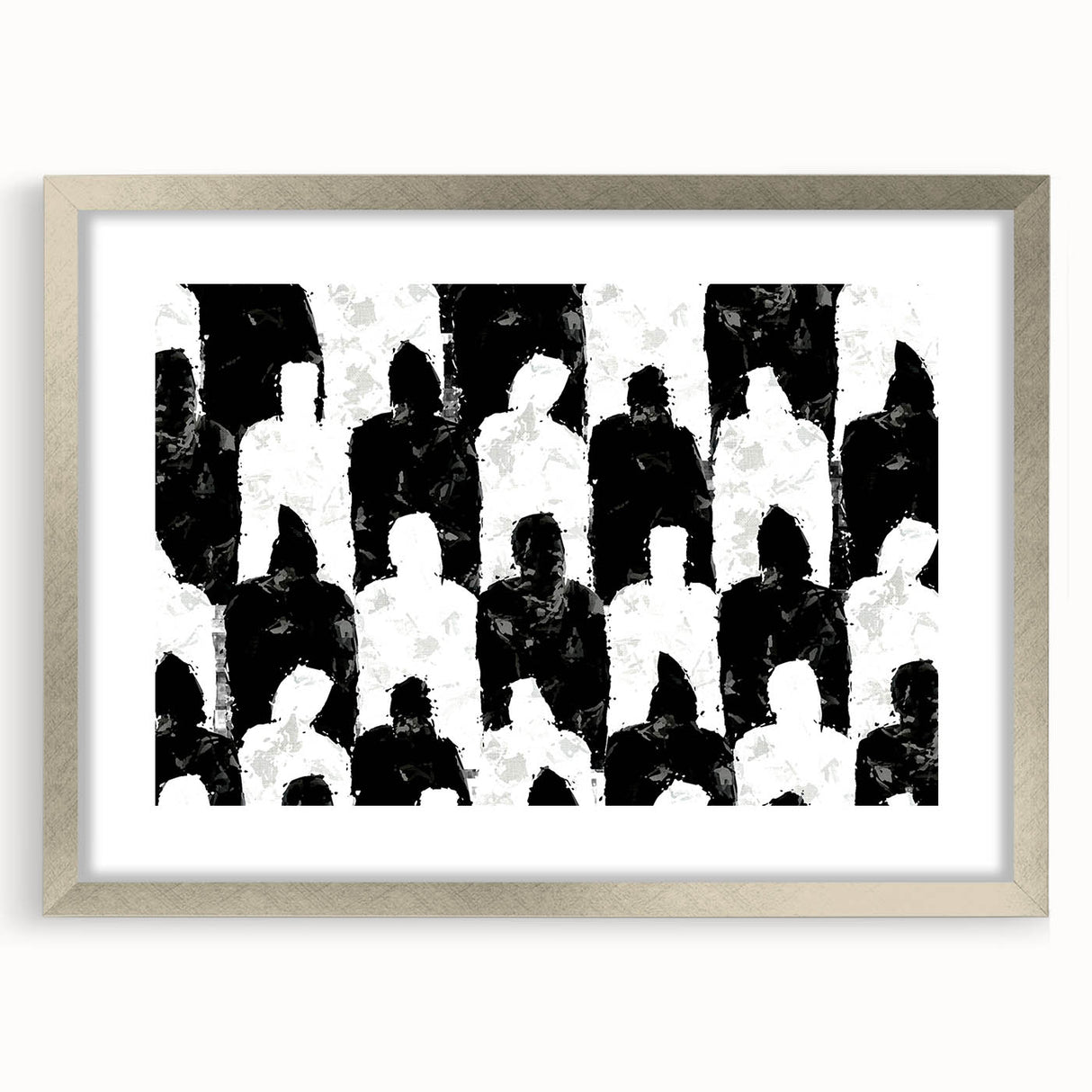 Customizable Bedroom Wall Art – Abstract Black & White Silhouettes
