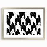 Customizable Bedroom Wall Art – Abstract Black & White Silhouettes
