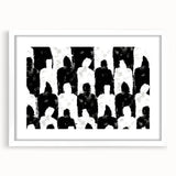 Customizable Bedroom Wall Art – Abstract Black & White Silhouettes