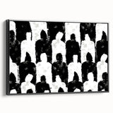 Customizable Bedroom Wall Art – Abstract Black & White Silhouettes