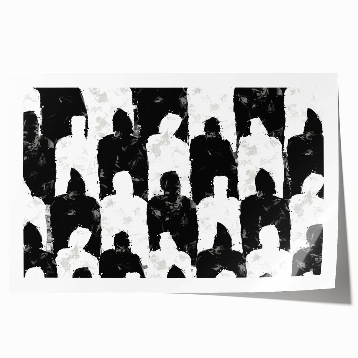 Customizable Bedroom Wall Art – Abstract Black & White Silhouettes