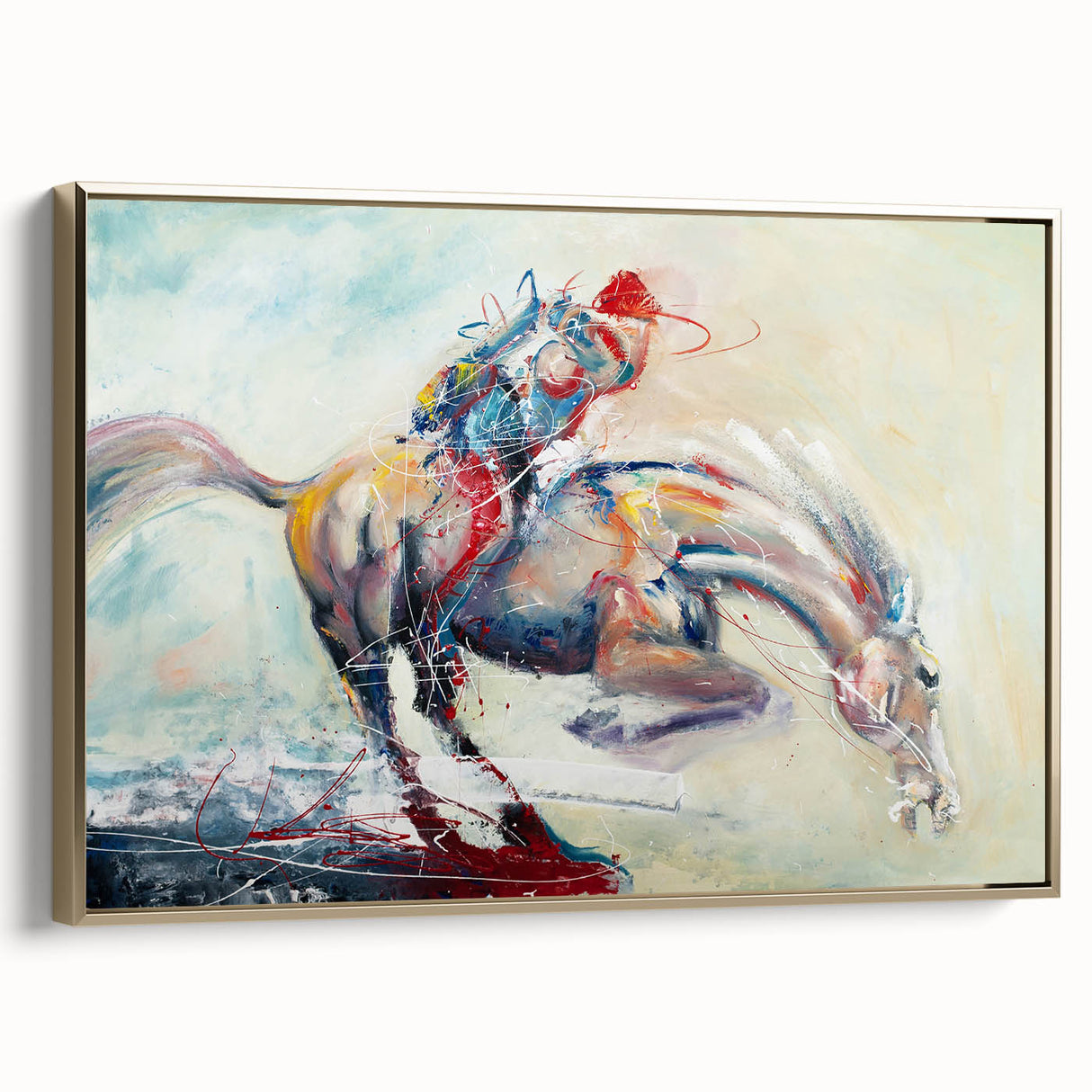 Energetic Abstract Horse – Modern Large Wall Art for Living Room