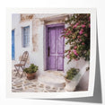 Extra large wall art featuring a Greek door design in muted earth tones on glossy photo paper, ideal for dining room decor.