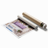 Extra large rolled print featuring a Greek architecture door design in muted earth tones, ideal for classy bathroom wall art.