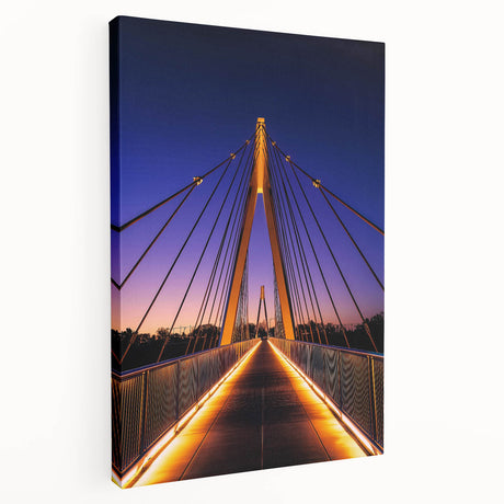 Side view of a large art print on stretched canvas depicting a detailed architectural design, suitable for kitchen wall art.