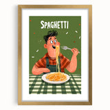 Extra large abstract art print featuring textured swirls in gold and white, framed with a gold mat.