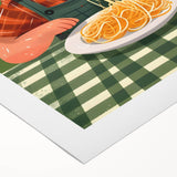 Art deco poster featuring geometric patterns in monochrome, printed on rolled canvas, suitable for dining room walls.