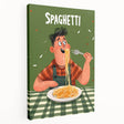 Large canvas print featuring an array of colorful dishes, ideal for kitchen wall art.