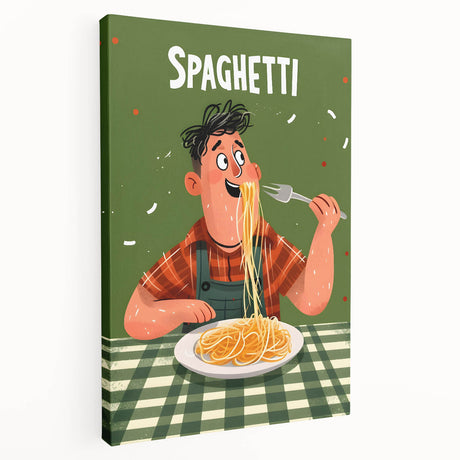 Large canvas print featuring an array of colorful dishes, ideal for kitchen wall art.