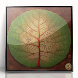 Framed acrylic wall art showcasing an elegant design of flowers and botanical leaves, set against a black background, perfect for modern home decor.