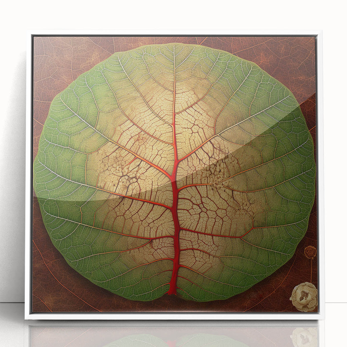 Framed wall art featuring a vibrant floral design with multicolored flowers and green leaves on a white background, perfect for home decor.