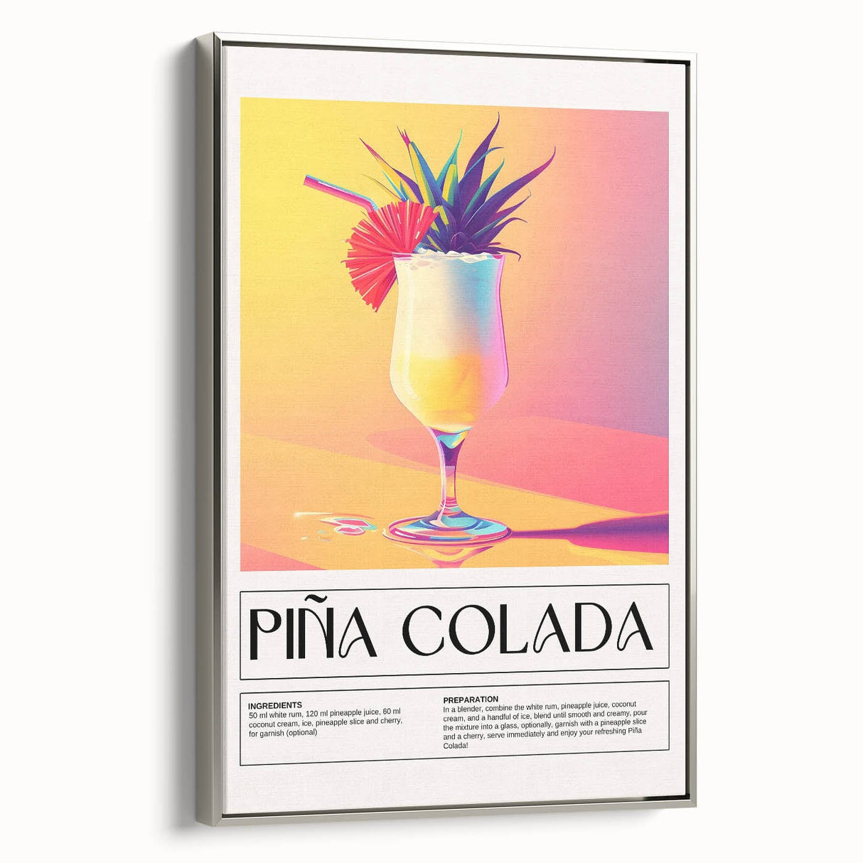 Landscape art painting of a vintage poster, featuring colorful art on a black background, framed canvas.