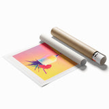 Extra large rolled print featuring a floral art design in soft pastel shades.