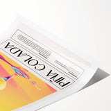 Extra large wall art featuring black line art flowers on a white background, rolled print format.