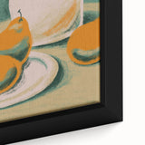 Extra large black wall art featuring a close-up view of colorful, textured fruits on a framed canvas.