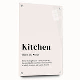 Large abstract wall art on acrylic glass, featuring vibrant hues of blue and green, ideal for dining room decor.