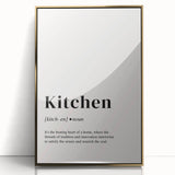 Large art print of a mid-century modernist food illustration in gold frame, suited for nursery wall art.