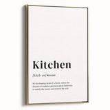 Framed canvas featuring vintage poster art of a black and gold landscape, ideal for bedroom wall decor.