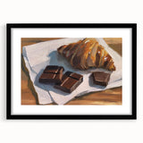 Extra large wall art featuring abstract art prints of colorful pastries, in a black frame, ideal for living room decor.