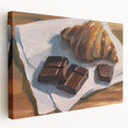 Large canvas depicting assorted pastries in soft pastel colors, suitable for kitchen wall art.