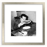 Textured abstract art print in muted earth tones, framed in silver, ideal for bedroom wall decor.