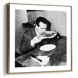 Framed canvas wall art depicting a vintage landscape scene in muted silver and gold tones, ideal for bedroom decor.