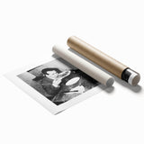 Extra large rolled print featuring an abstract floral design in muted earth tones, ideal for classy bathroom wall art.