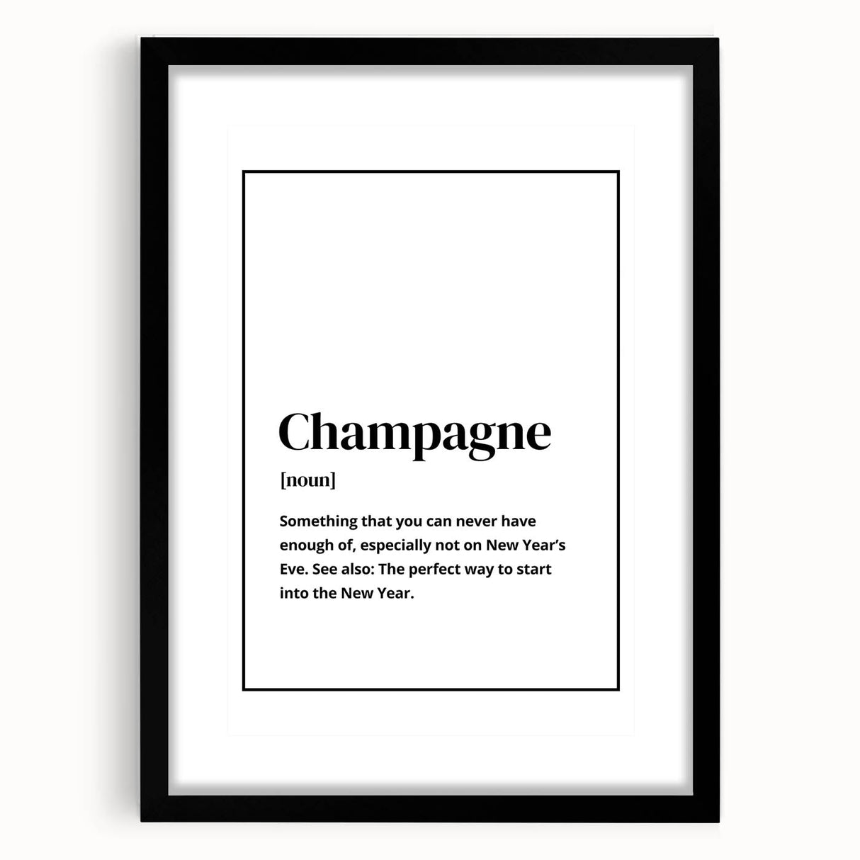 Champagne Definition Print - New Year's Eve Wall Art Decor