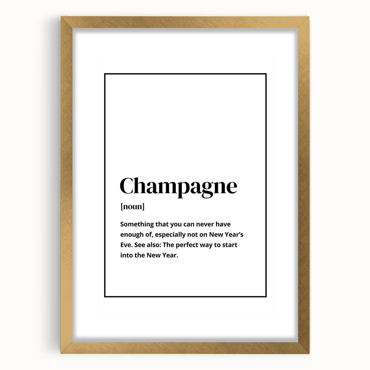 Champagne Definition Print - New Year's Eve Wall Art Decor