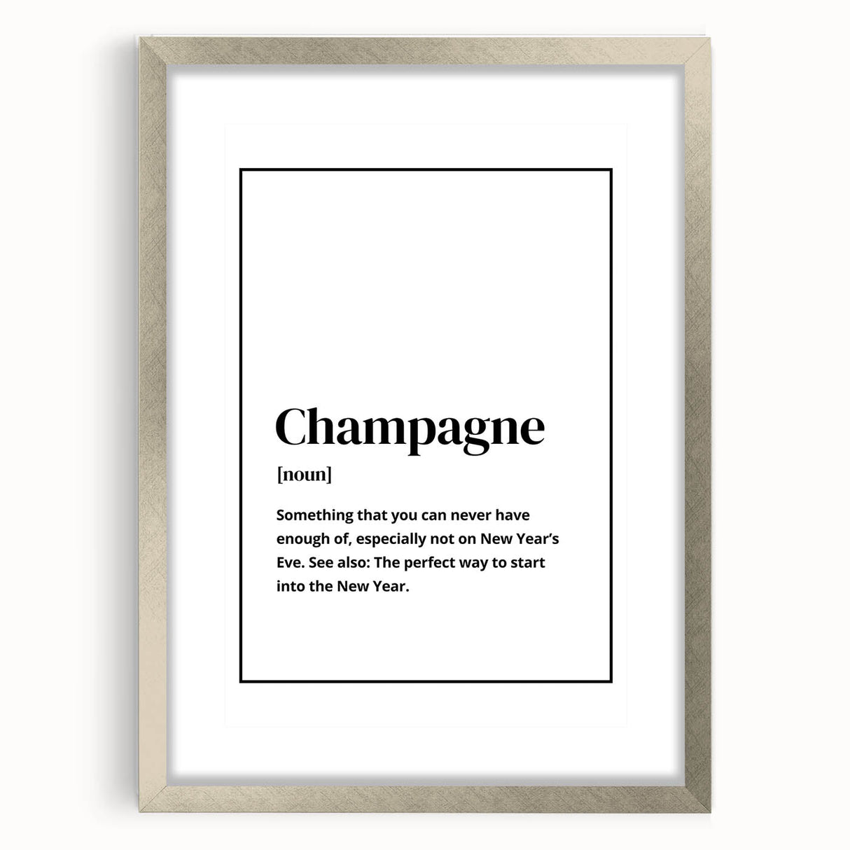 Champagne Definition Print - New Year's Eve Wall Art Decor