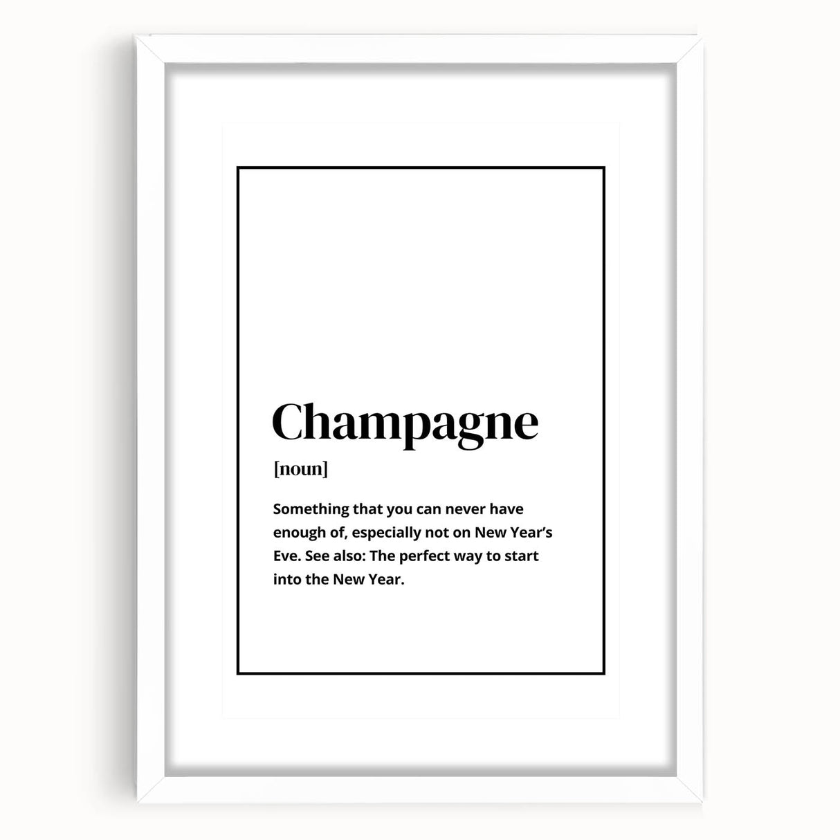 Champagne Definition Print - New Year's Eve Wall Art Decor