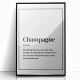 Champagne Definition Print - New Year's Eve Wall Art Decor
