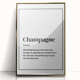 Champagne Definition Print - New Year's Eve Wall Art Decor