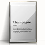 Champagne Definition Print - New Year's Eve Wall Art Decor