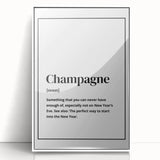 Champagne Definition Print - New Year's Eve Wall Art Decor