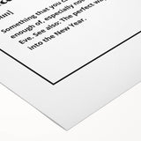 Champagne Definition Print - New Year's Eve Wall Art Decor