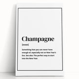 Champagne Definition Print - New Year's Eve Wall Art Decor
