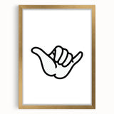 Shaka Hand - Boys Room Wall Art Kids Bedroom Decor