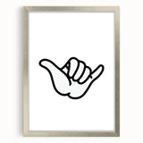 Shaka Hand - Boys Room Wall Art Kids Bedroom Decor
