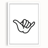 Shaka Hand - Boys Room Wall Art Kids Bedroom Decor
