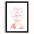 Love You to the Moon Girls Room Wall Art – Nursery Print