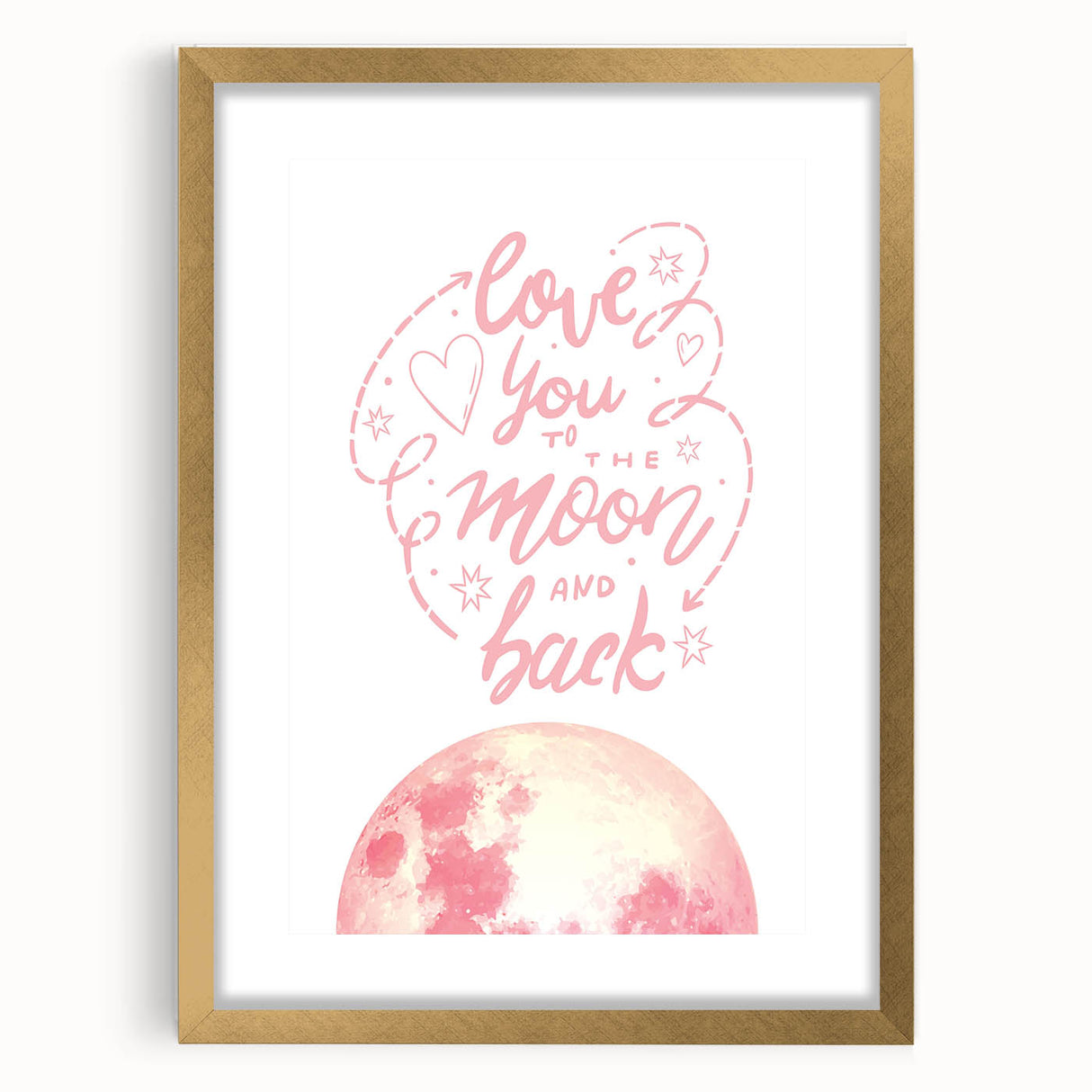 Love You to the Moon Girls Room Wall Art – Nursery Print
