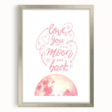 Love You to the Moon Girls Room Wall Art – Nursery Print