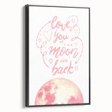 Love You to the Moon Girls Room Wall Art – Nursery Print