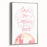Love You to the Moon Girls Room Wall Art – Nursery Print